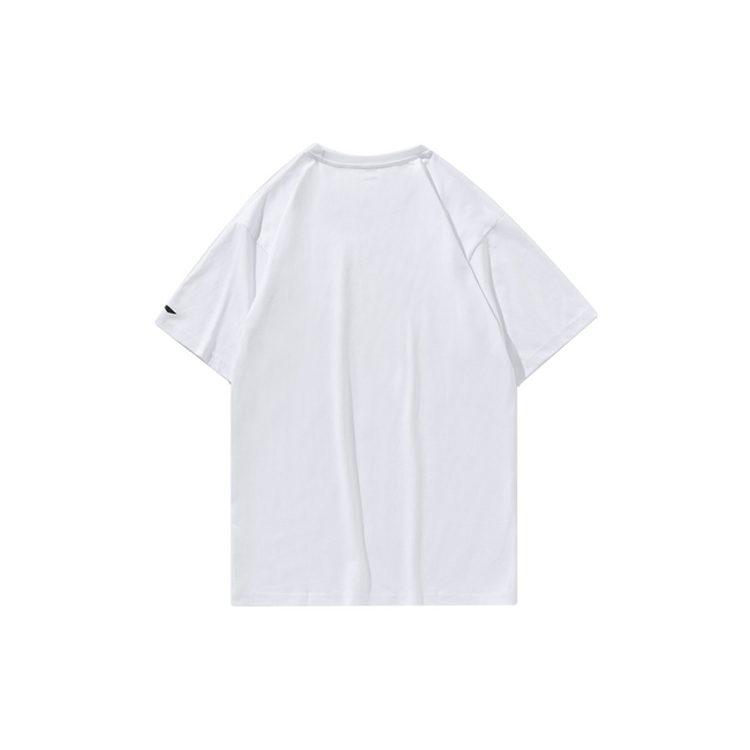 Li Ning T Shirts Unisex White Crew Neck Moderate Straight Fit AHSN737-1