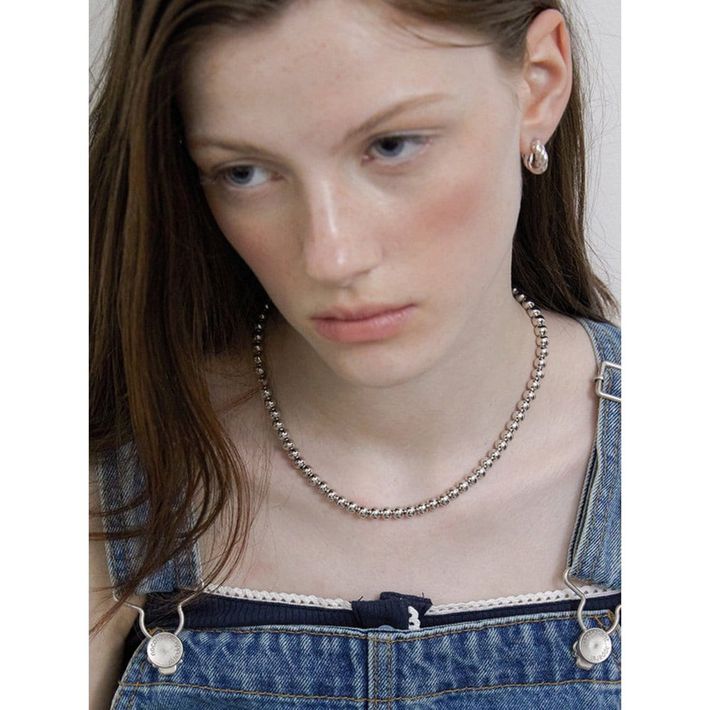 [Byhyeres] (W) Ball Bead Necklace 6.0mm Bh7N53733Wb450