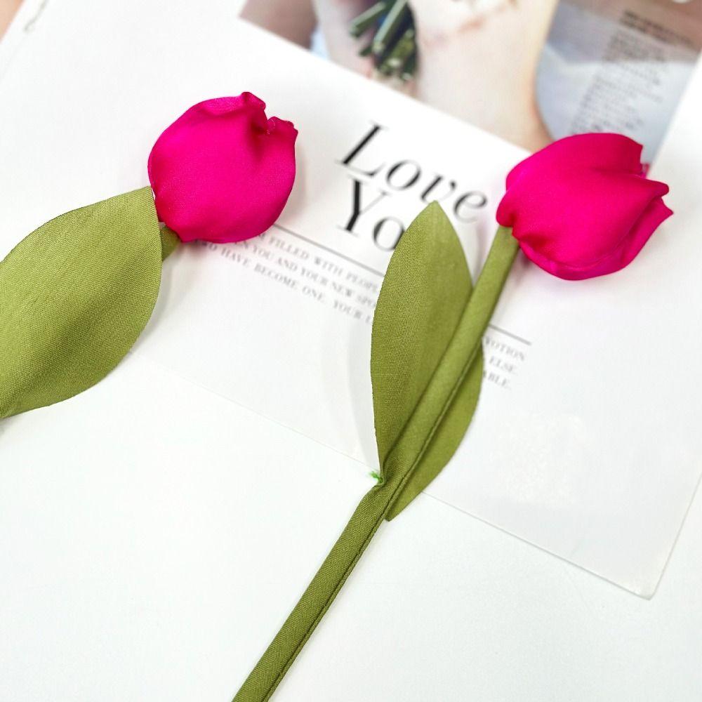 5PCS Handmade Clothing Appliques 3D Clothing Patch DIY Craft 3D Tulip Appliques  Clothes Decoration