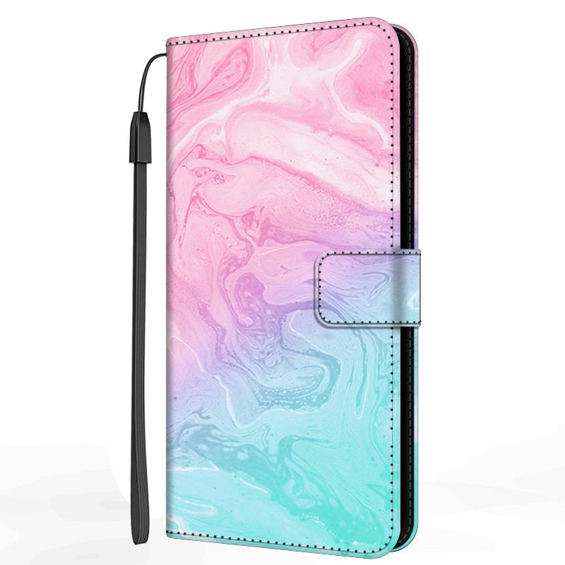Marble Leather Case For Samsung Galaxy S20 S21 FE Ultra Plus M32 M52 M22 A12 A22 A22S 5G Flip Cover Stand Wallet Book Funda Case