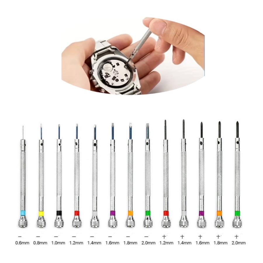 0.8-1.6mm Steel Screwdriver for Watch Repairing Portable Watch Tools Band Removal with Mini Link Pins Watchmaker Tools