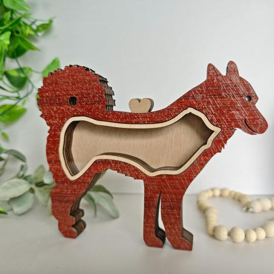 Wooden Dog Hair Storage Box Pet Hair Keepsake Box Pet Hair Collector Container Table Sign Decoration Pet Owner Memorial Gift