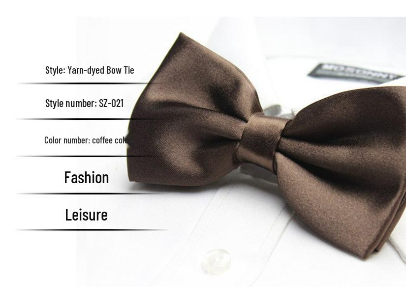 Solid Color Formal Wedding Bow Tie for Men - Customizable Logo and Multi-Color Options