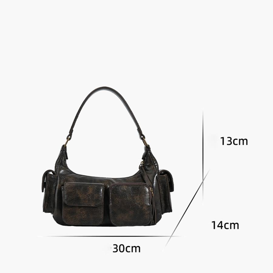 Fashion Design Hobo Multi Pocket Locomotive Bag New Single Shoulder Bag Underarm Bag High Capacity Women Bag Tote Purse Handbags