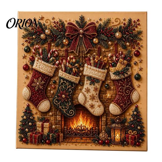 Artistic Relaxation Activities Christmas Faux Pearl Art Kit, Tree Wreath Painting DIY Craft Projects Sparkling Diamond Kit for Adults, Holiday