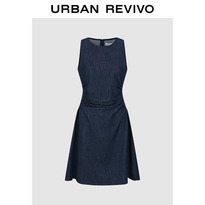UR2026 Women s Casual Indigo Denim Dress XS