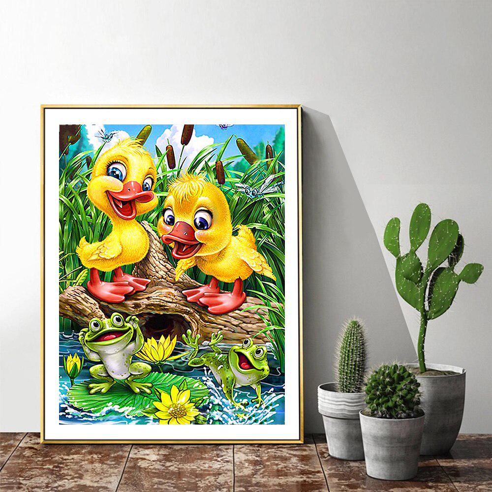 D Diamond Embroidery Cross Stitch Duck Full Round Painting Animal