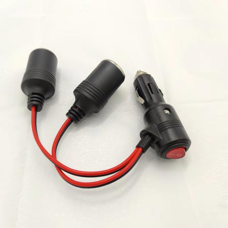 Car Cigarette Lighter Splitter Cable With On Off Switch 1 To 2 1 To 3 Power Adapter High Power Socket For Auto Electronic Device
