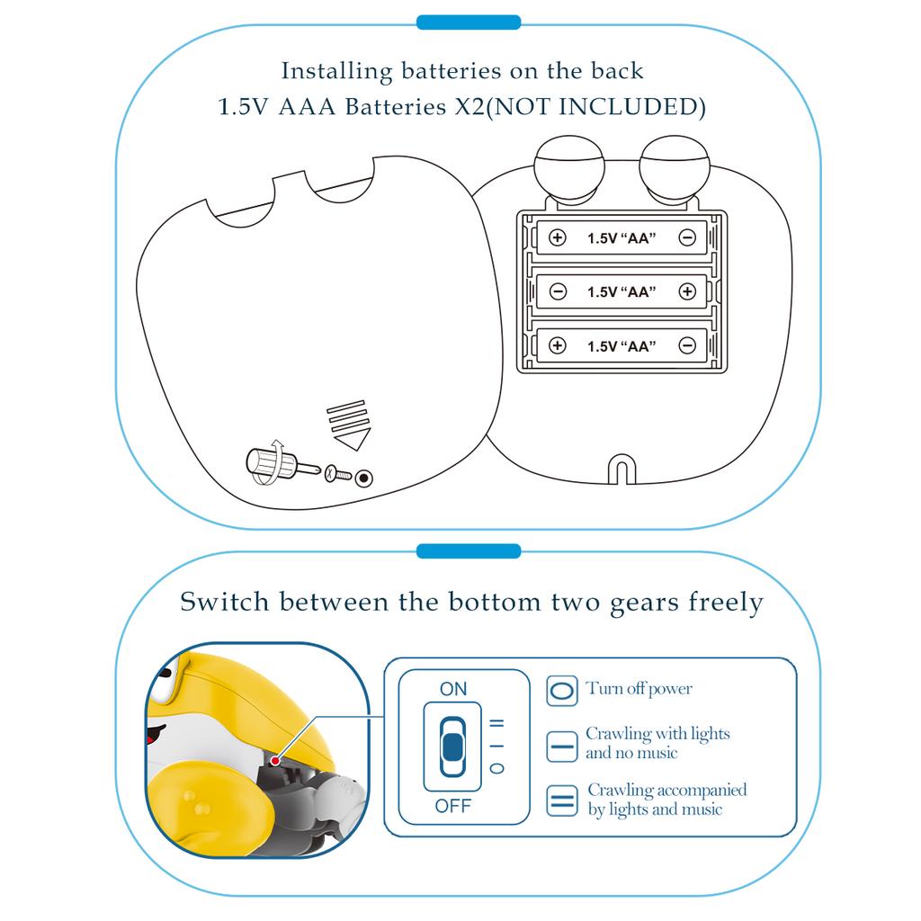 Krabbelnde Krabbe Babyspielzeug, Krabbeln lernen Spielzeug Krabbe mit Musik Tanzen Laufen Bewegen Induktion Geschenke für 3+ Jungen und Mädchen