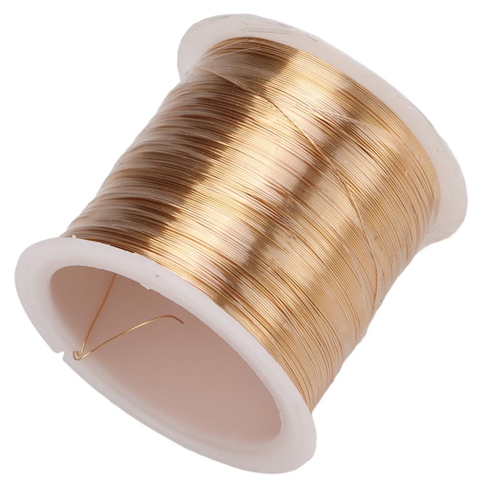 Filo di Rame per Gioielli Diametro 0,3 mm Rotondo Oro Chiaro Filo per Lavorazione a Maglia Metallo Morbido Filo Flessibile Filo per Artigianato Fai da Te