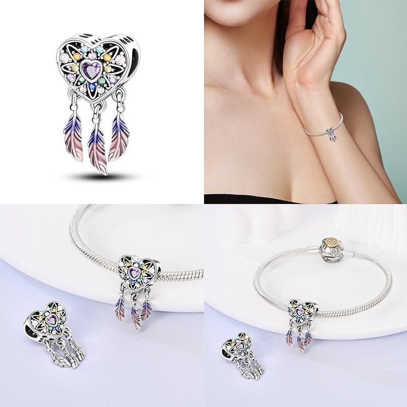 Compatible With Charm Bead Charms Ideal For Authentic Bracelets 100 copper Blue Dream Catcher Beaded Do It Yourself Jewellery Making Womens Gifts