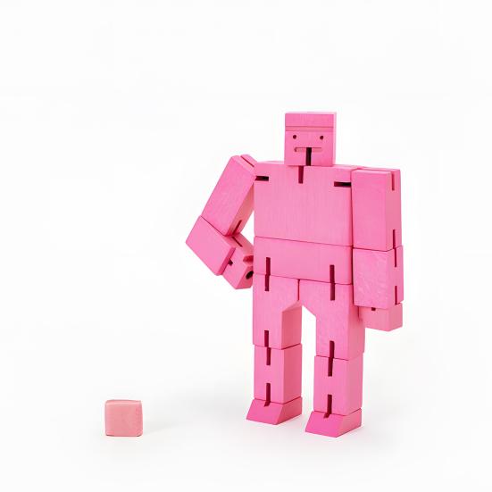 Holzwürfel-Roboterspielzeug, pädagogischer Transforming-Roboter, Actionfigur, 3D-Puzzle, Twisted Cube-Roboter, Bausteinspielzeug, Geschenk für Kleinkinder, Jungen und Mädchen