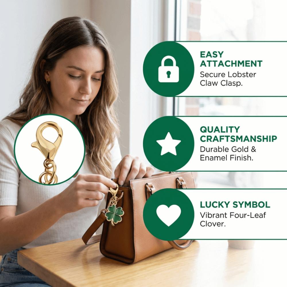 Ornaments Lucky Clover Keychain Good Luck Four Leaf Clover Pendant Bag Hanging  Backpack Accessory