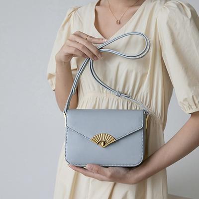 Niche Design Small Square Bag Flip Lock Single Shoulder Messenger Bag Cowhide Women's Bag OEM