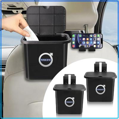 1 szt. Samochodowy wiszący kosz na śmieci Pudełko do przechowywania na oparciu siedzenia Uchwyt na telefon Hak Do XC90 XC60 XC70 XC40 V90 V60 V40 C70 C30 S80