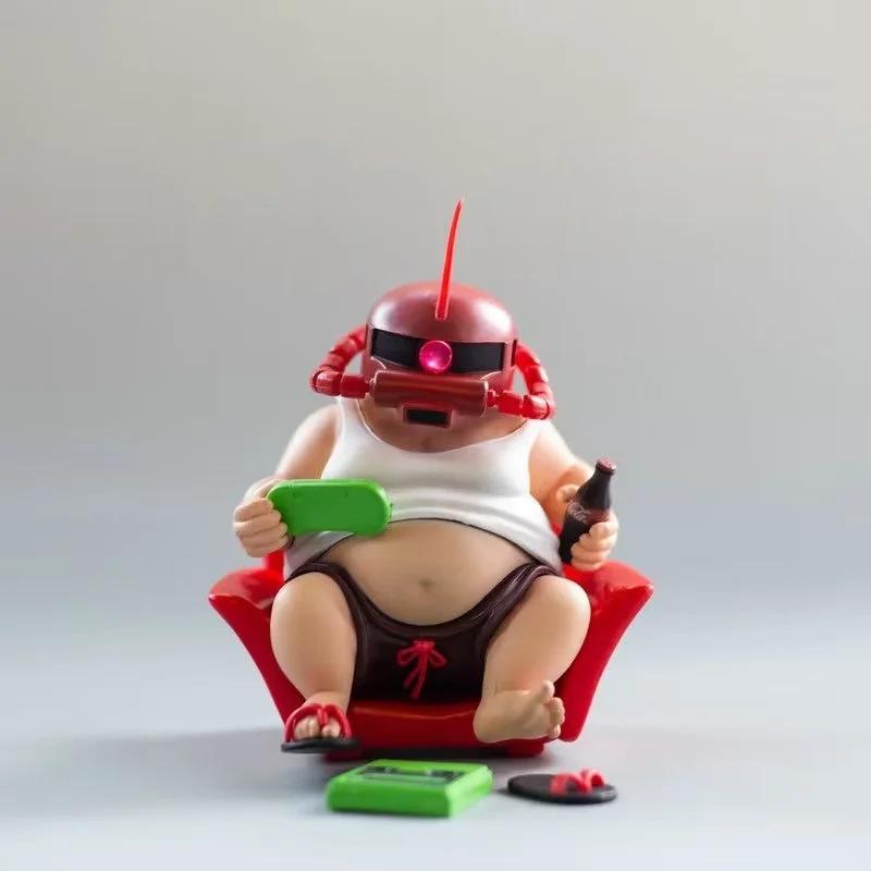 

Big muscle tyrant, muscle, protein powder, fat boy, really round, glowing eyes, sitting posture, ornament, boxed figure.