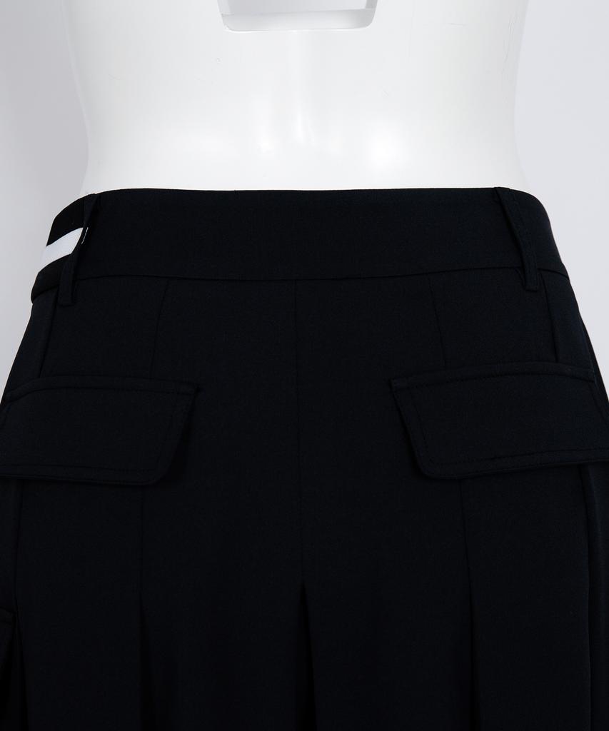 CREVE9 Obi-Buckle Pleated Half Pants Bk