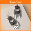 Bohemian Silver Drop Earrings With Geometric Design For Wedding And Party Gifts
