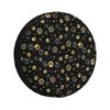 Gold Dog Paw Print Spare Tire Cover Waterproof Dust UV Protector for SUV RV Truck