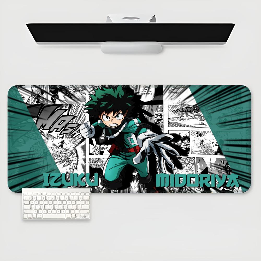 Izuku Midoriya Podložka pod myš Herní podložka pod klávesnici pro e-sportovce XXL Velká Podložka na stůl pro počítač a notebook Protiskluzová Podložka pod klávesnici Herní počítač CS lol