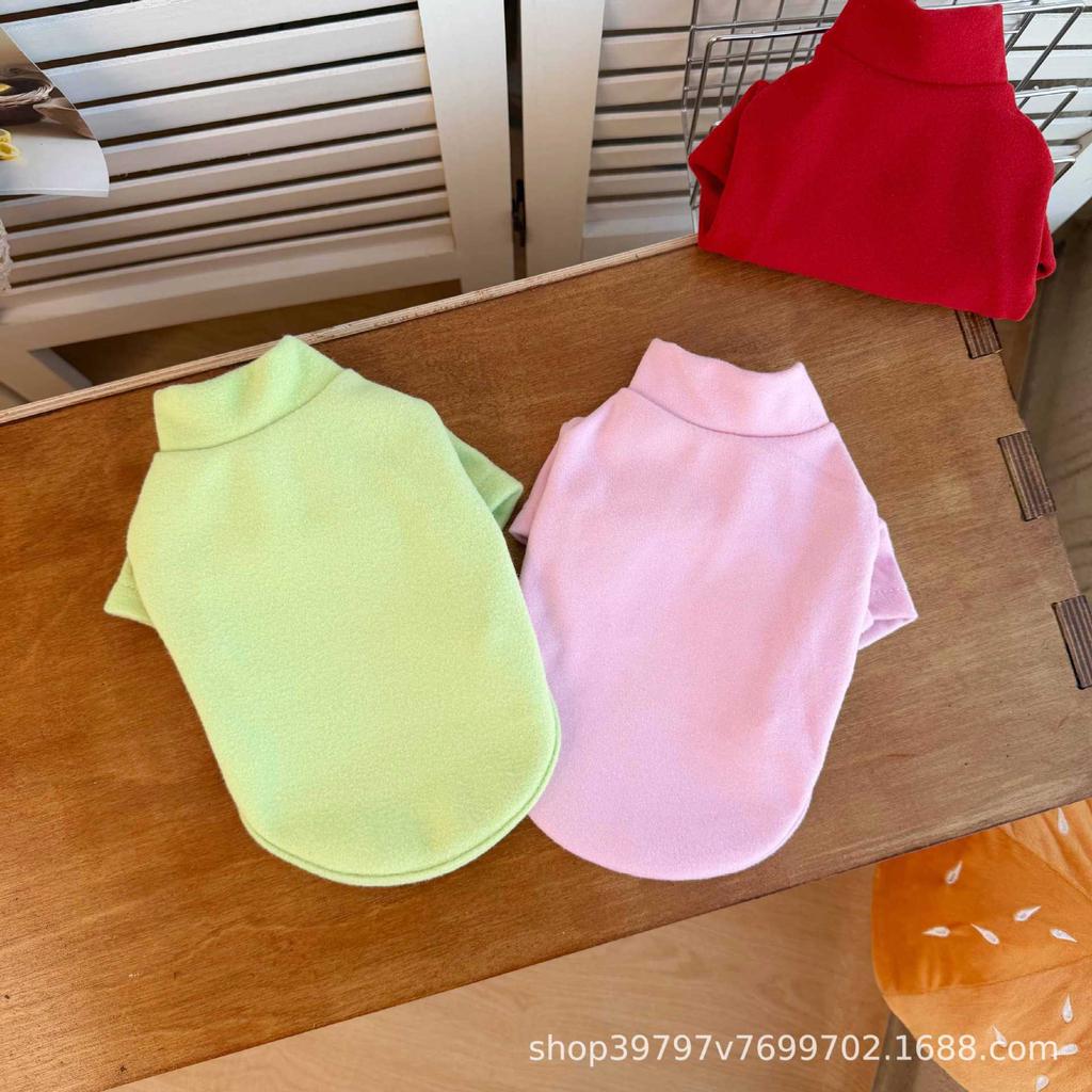 Spring, autumn and winter pet clothing T-shirt bottoming shirt dog home clothes cat clothes velvet heating