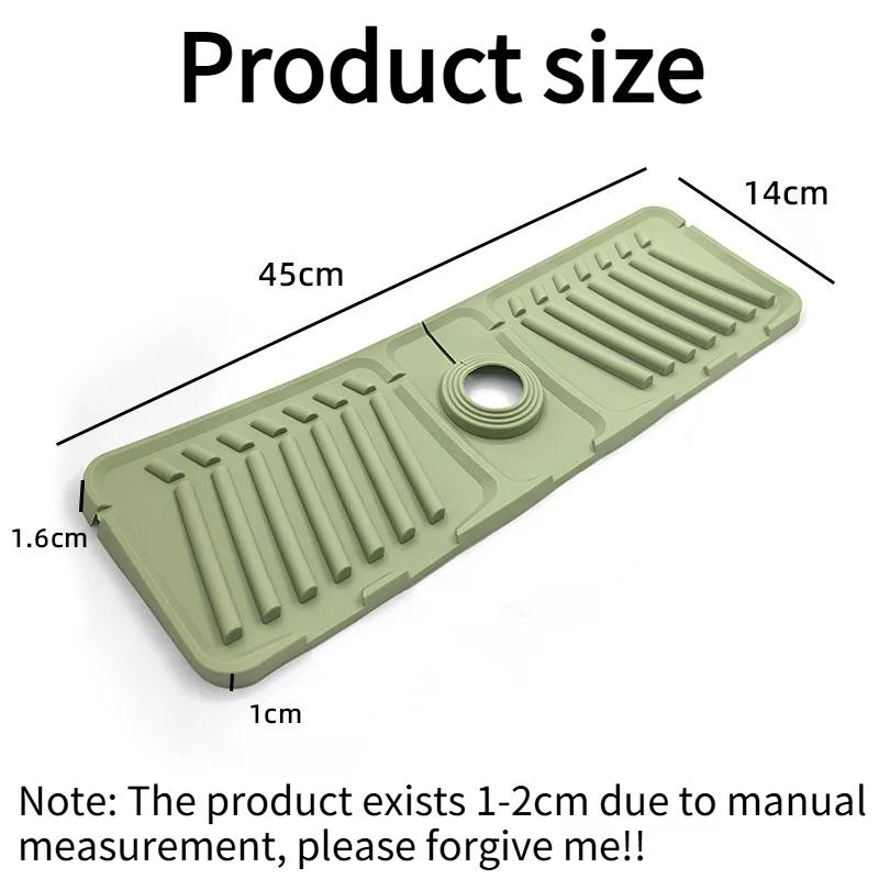 1pc Food grade silicone faucet splash proof drainage pad, foldable, split drainage,used for soap,water cup,cosmetic storage tray