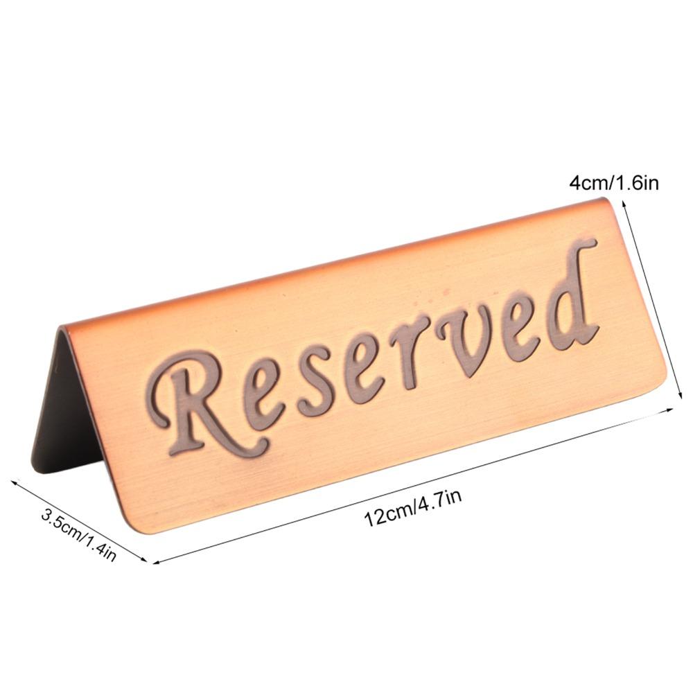 Elegant Reserved Seating Sign Bronze Finish Table Tent Card Reserved Table Sign  Bar Pub