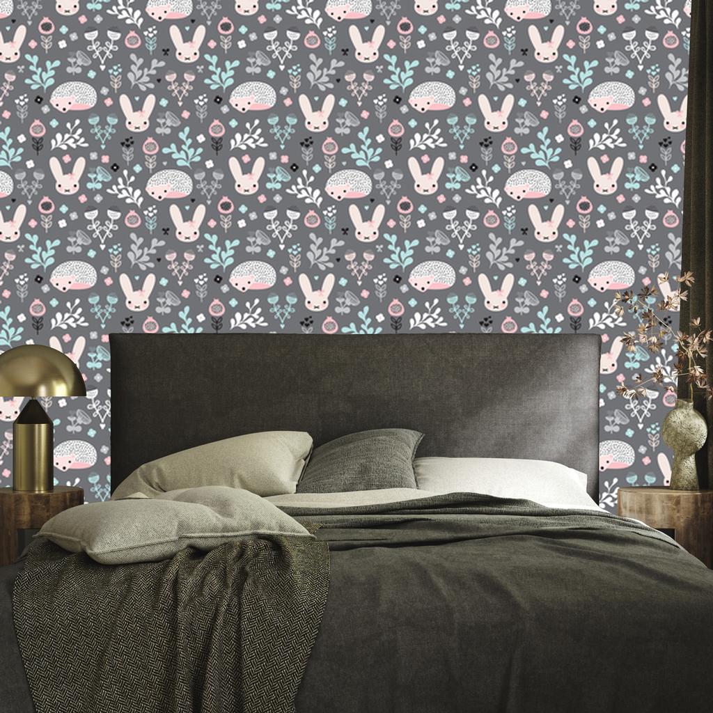 Wallpaper Animals Hares and Plants for Living Room and Bedroom 50x1000