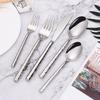 5/10/15/20Pcs Gold Heavy Cutlery Sliver Dinner Set Stainless Steel Tableware Mirror Western Hammer Pattern Handle Knife Fork