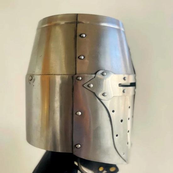 Templer Silberhelm Ritter   Heiliges Kreuz Kreuzfahrer für Rollenspiel Mittelalterlicher Helm  Bestes Geschenk