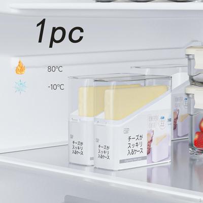 Cheese Refrigerator Storage Container, , Transparent Flip Lid, Butter Block Sliced Saver for