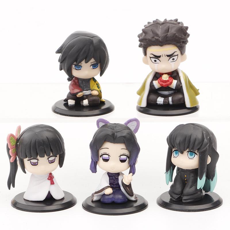 Q Version Demon Slayer Figures - Tanjiro, Nezuko & Zenitsu Ornaments In Sitting, Standing, or Kneeling Poses