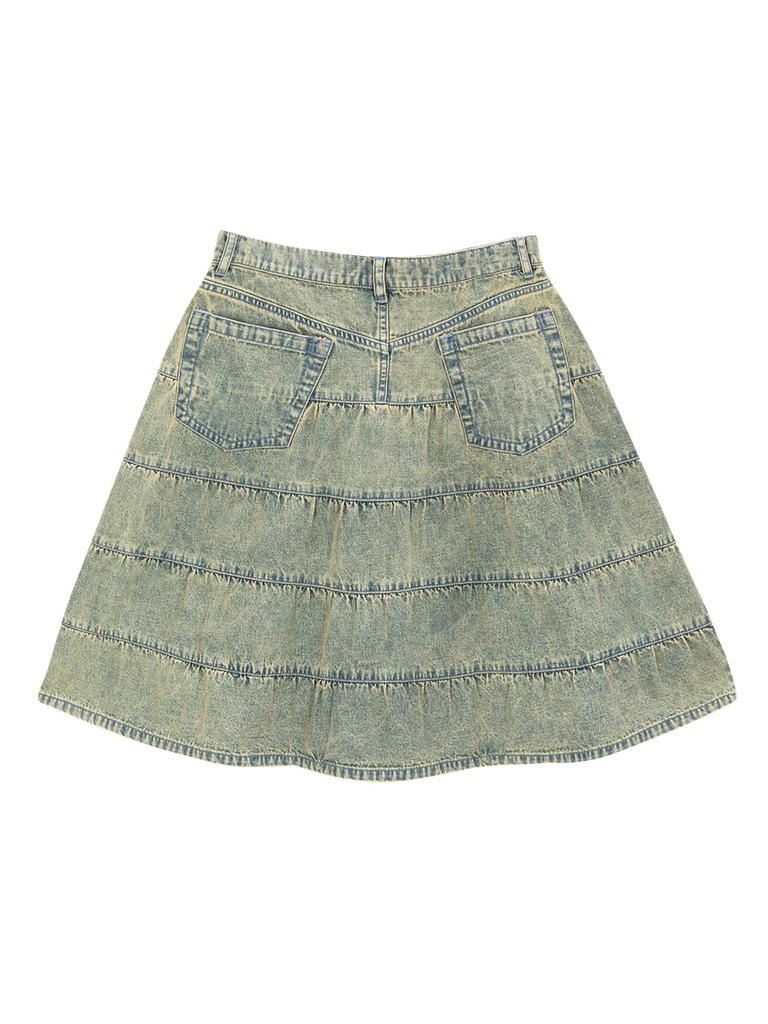 As If Cali Calie Denim Midi Skirt Blue