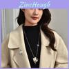 Fashion Floral Long Necklace With Zirconia For Women Winter Style Jewelry