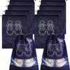 10pcs Waterproof Shoe Storage Bags - Durable Drawstring Organizers for Travel/Closet, Portable Shoe Pouches with Ventilation Holes Black/Gray