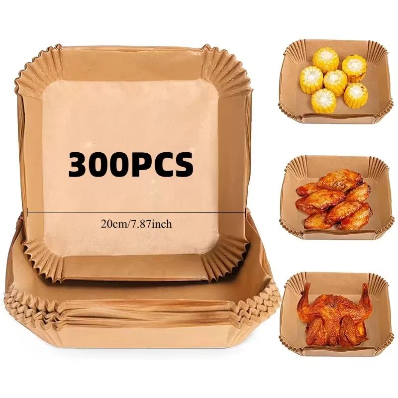 Air Fryer Paper Liners,Non-Stick Parchment Paper,Oil Resistant,Disposable Food Grade Free of Bleach Paper for  Air Fryer Baking