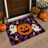 Happy Halloween Bath Mat Pumpkin Ghost House Bat Pattern Non‑Slip Absorbent Floor Rug for Bathroom Entryway Home Halloween Party