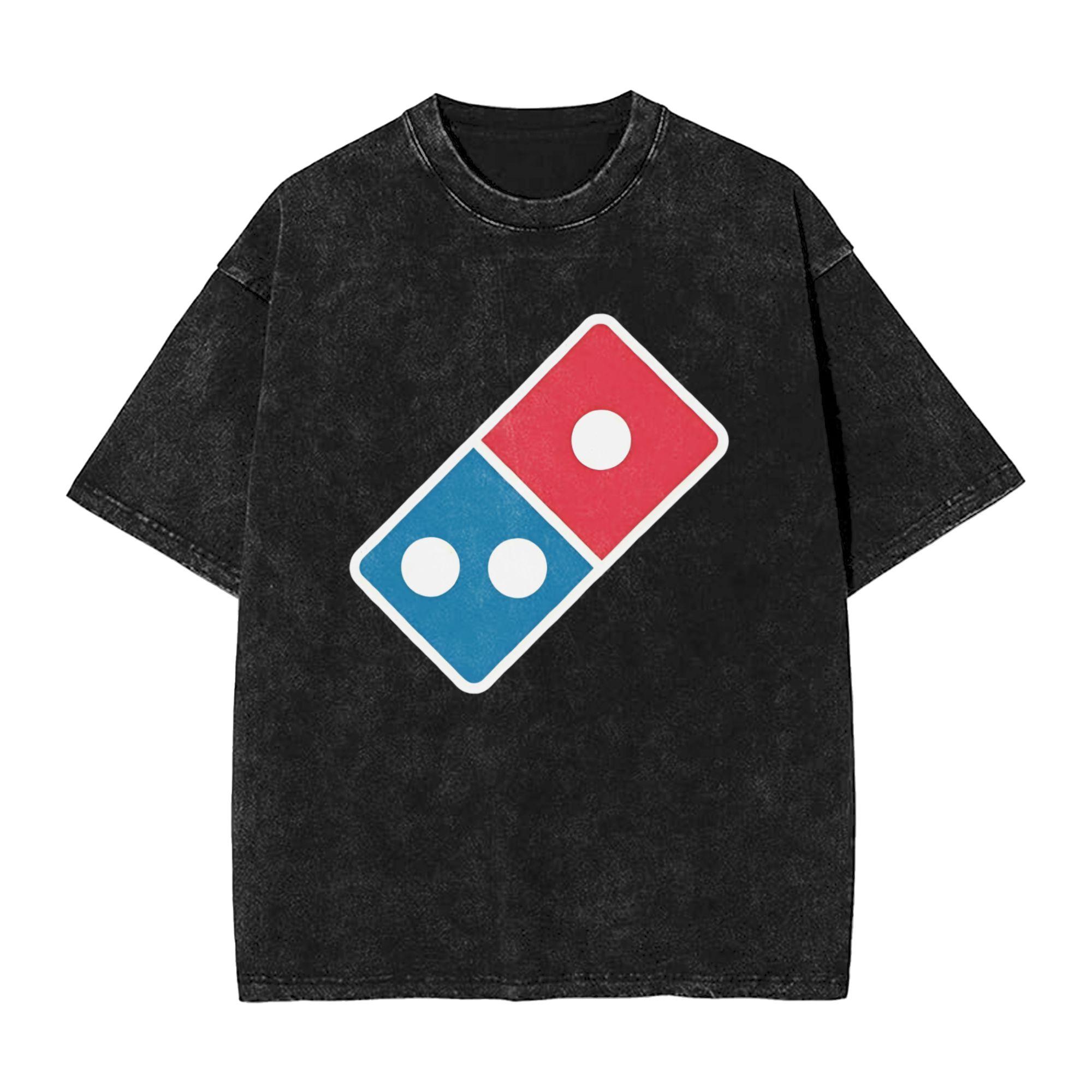 Pizza dominos T Shirts Mens 100 Cotton Casual TShirt Crewneck Tee Shirt Short Sleeve Tops Summer S