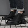 England Style Men's Leisure Chelsea Boots  Designer Shoes Black Trend Original Leather Boot Cowboy Platform Ankle Botas Man