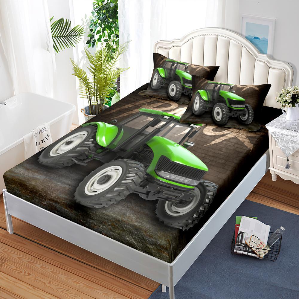 Automobil Offroad Baufahrzeug Matratze Dreiteiliges Set, Bettbezug, Kissenbezug, Staubmatratzenschutz