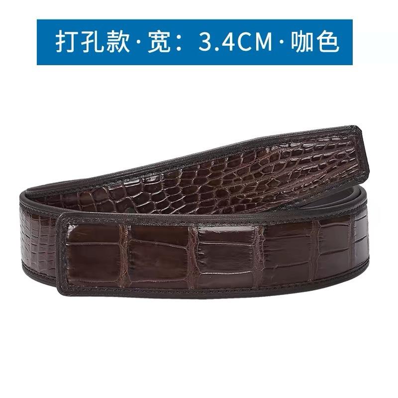 Alligator Leather Belt Does Not Take The Lead, Smooth Buckle Belt Body Does Not Buckle, Headless Men'S Belt Strip, High-End Leather