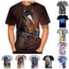 Neues Mode Tier Pferd 3D Gedrucktes T-Shirt Herren und Damen Sommer Lässig Kurzärmelig Harajuku Street Shirt Tops