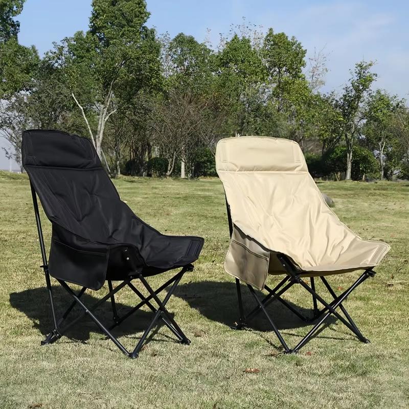 Outdoor Full Sponge Filled Fishing Chair Thickened High Back Portable Outdoor Foldable Chair with Carry Bag