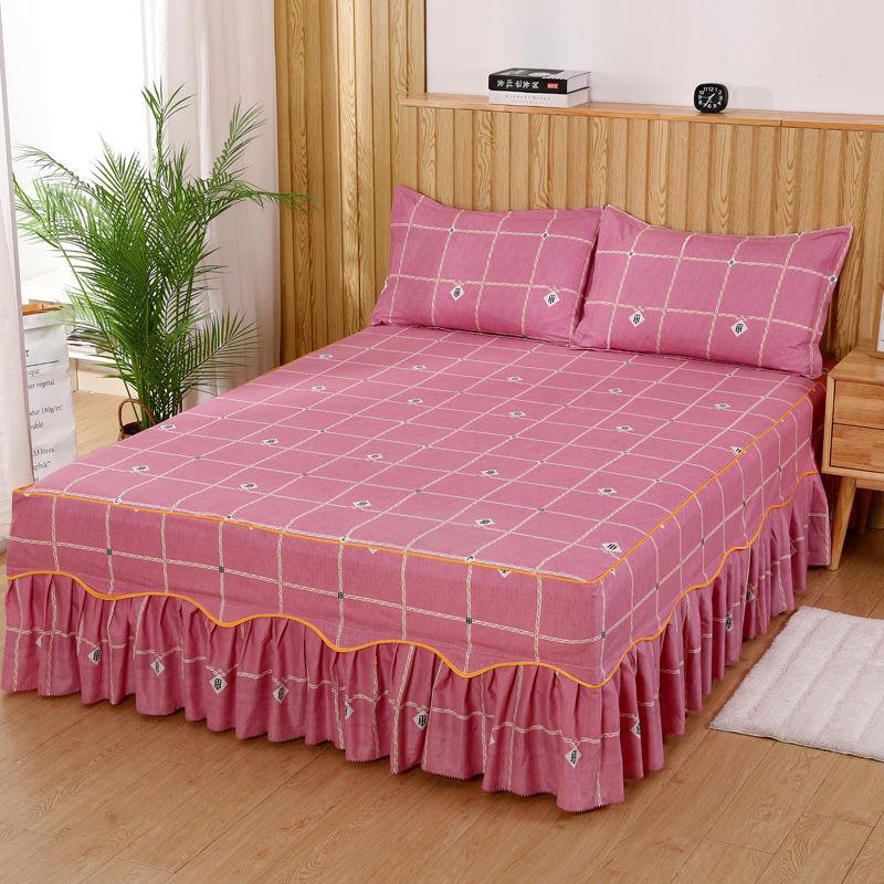 Home Textile Bedcover European Style Bedspread Polyester Cotton Bed Skirts Flowers Colourful Bed Linings150X200cm Queen Size