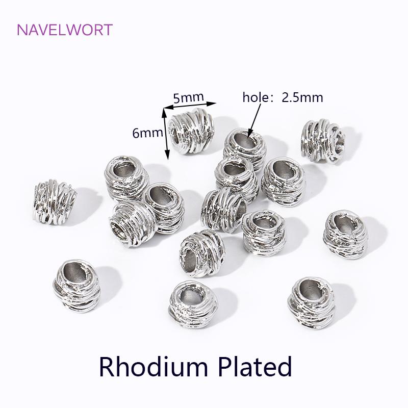 5mm*6mm Brass Spacer Beads 18K Gold Plated Irregular Beads Separator,Necklace Beads Findings,DIY Jewelry Making Accessories