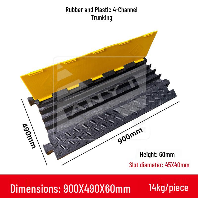 Cable Protection Raceway: Rubber & Plastic Speed Bump for Roads, Construction, and Indoor/Outdoor Use