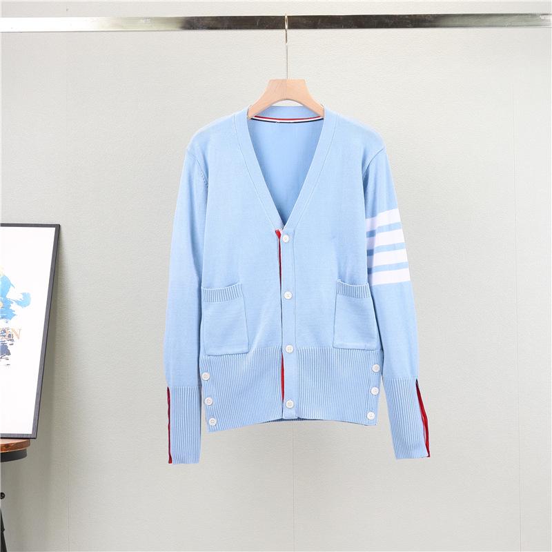 

Женский красный вязаный кардиган с V-образным вырезом - Короткая куртка, Модный стиль 2025 3XL синий