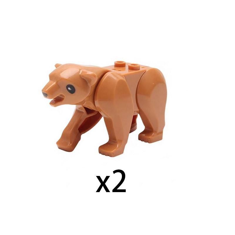 MOC Stadt Mini Süßes Tier Bär Schaf Ziege Huhn Hund Schwein Familie Bauernhof Bausteine Zubehör Kinderspielzeug Weihnachtsgeschenk