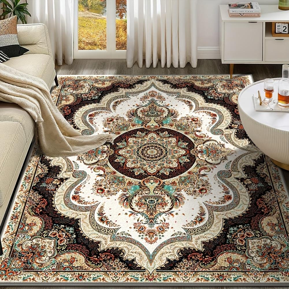 

Velvet/nylon style gray coffee shop decorative floor mat, not only warm but also beautifies the space, multifunctional Persian design - soft and 100cm*160cm / 39Inch*63In