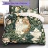Flower-adorned Cats and Dogs  Pattern Bedding Quilt Set  Home Decoration  Gift (1 * Duvet Cover + 2 * Pillowcase, Without Core)